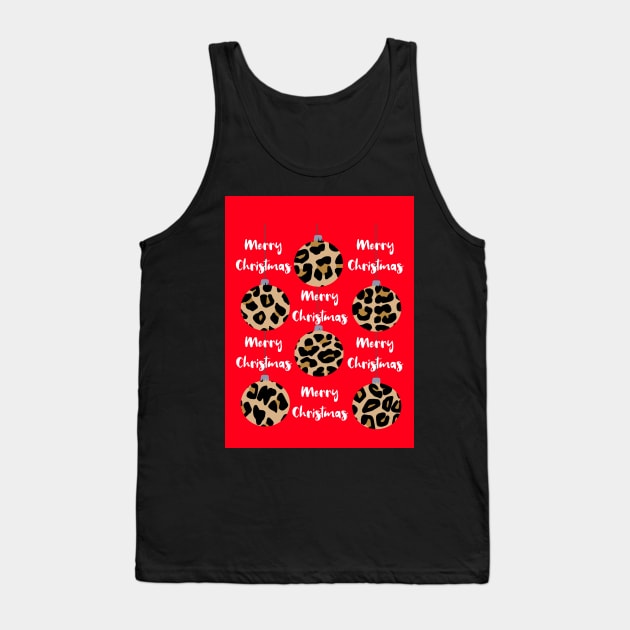 Christmas Leopard Baubles Tank Top by OneThreeSix